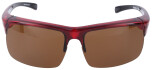 Überbrille / Sonnenbrille in Rot - Kristall mit brauner Tönung und Polarisation inkl. rotem Sportetui in Leinenoptik