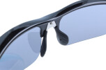 Überbrille / Sonnenbrille im sportlichen Design mit verstellbaren Nasenpads und Polarisation in Schwarz mit Etui in Leinenoptik