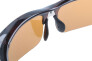Überbrille / Sonnenbrille im sportlichen Design mit verstellbaren Nasenpads und Polarisation in Havanna mit Etui in Leinenoptik
