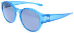 Überbrille / Sonnenbrille im angesagten Design mit 100 % UV-400 Schutz und Polarisation in Blau inkl. blauem Sportetui in Leinenoptik