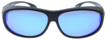 Polarisierende Montana Sonnenbrille / Überbrille FO3H Schwarz - Blau verspiegelte Tönung