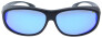 Polarisierende Montana Sonnenbrille / Überbrille FO3H Schwarz - Blau verspiegelte Tönung