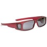Polarisierende Überbrille aus Kunststoff - eckig flach - in Rot